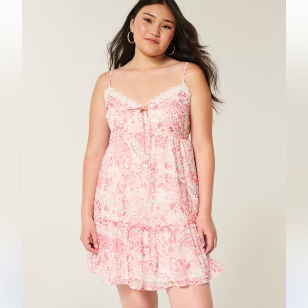 Hollister Floral Babydoll Mini Dress